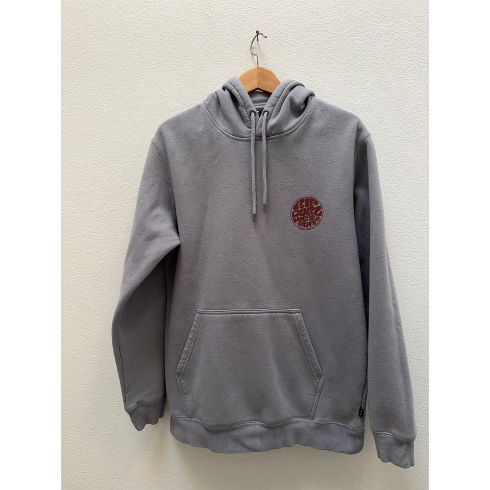 Rip Curl Graphic Fleece Hoodie Men's Medium Gray Pullover Sweatshirt